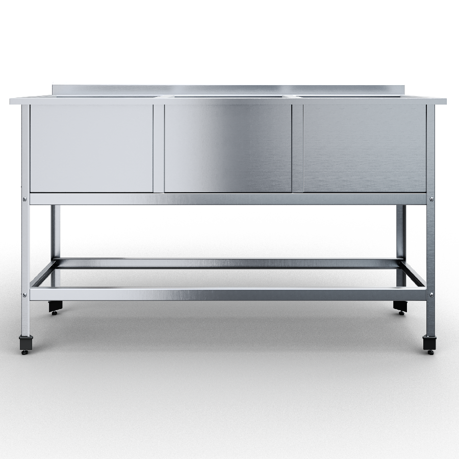 Ванна моечная сварная 3 емкости 2000х730х850