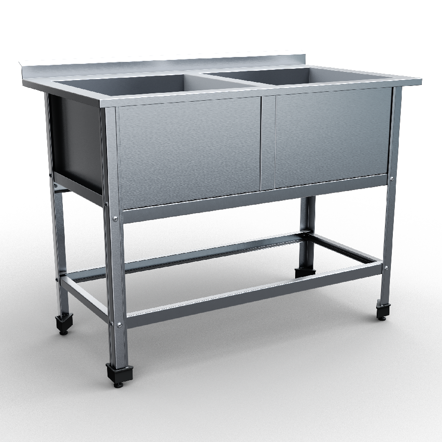 Ванна моечная сварная 2 емкости 950х530х850